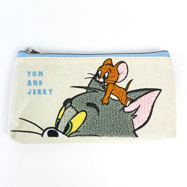 トムとジェリー さがら刺繍ペンポーチ トム＆ジェリー ペンケース 筆箱