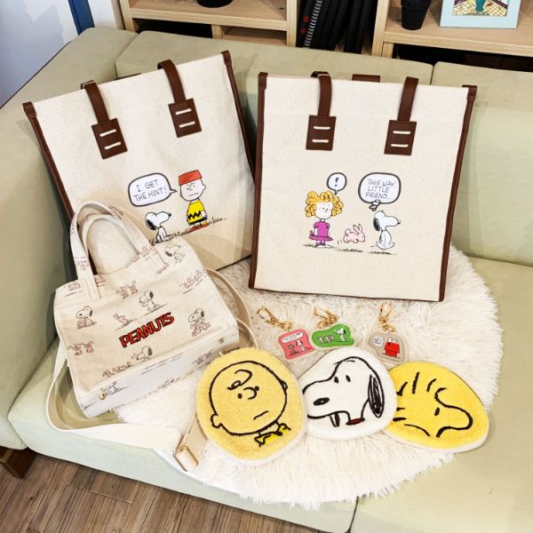 スヌーピー キャンバスパイピングトートバッグ SNOPPY アコモデ