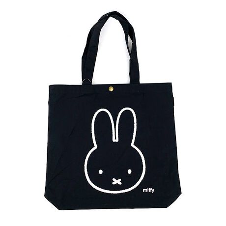ミッフィー miffy 薄手帆布トートバッグ フェイスアップ ブラック 