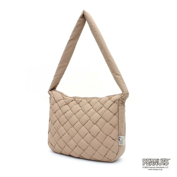 スヌーピー マザーズショルダーバッグ ベージュ PEANUTS 75th SNOOPY