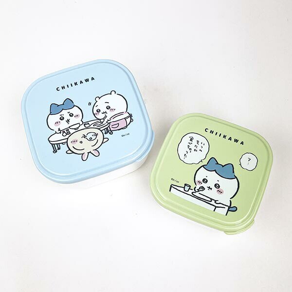 min2　2個セット♡ ちいかわ シール容器2Pセット ライトブルー ランチ用品 | パーフェクト