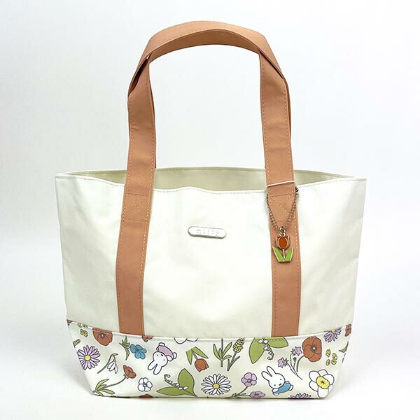 新品ランチ トートバッグ帆布ミニトート フィオーレ花アイボリー