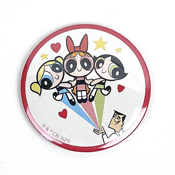 パワーパフガールズ 缶バッチミラー 鏡 パワパフ Power puff パワーパフガールズ 缶バッチミラー 鏡 パワパフ Power puff