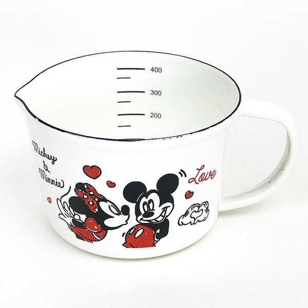 Disney - ディズニー ミッキー＆ミニー ホーロー両手鍋(16cm) キッチン Disney 日本製 ディズニー ミッキー＆ミニー ホーロー両手鍋(16cm) キッチン