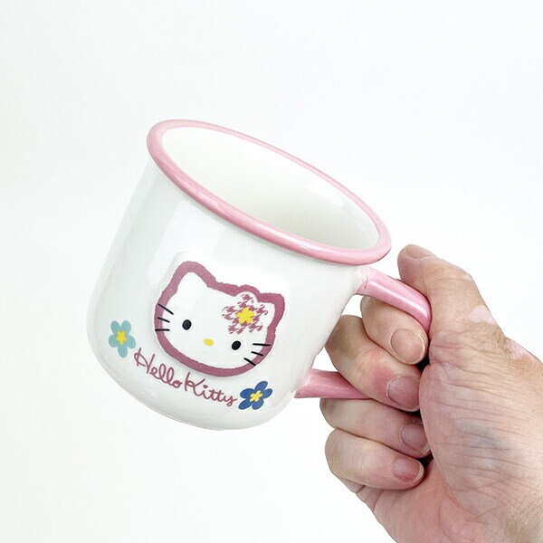 サンリオ ハローキティ カオハナ ホーロー風マグカップ コップ