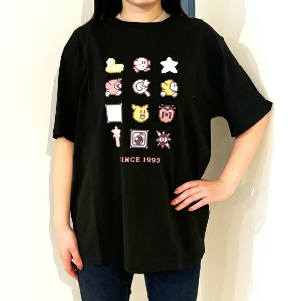 星のカービィ ドットアイコン Tシャツ(ブラック) Lサイズ