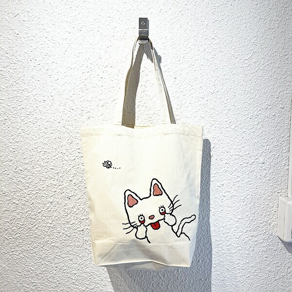 ノンタン あかんべ 帆布トートバッグ ナチュラルベージュ