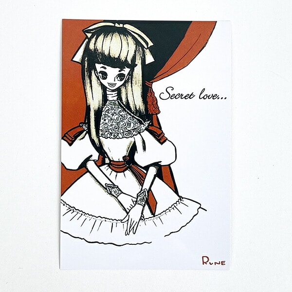 内藤ルネ 赤い服の女の子 ポストカード 文具 | パーフェクト・ワールド