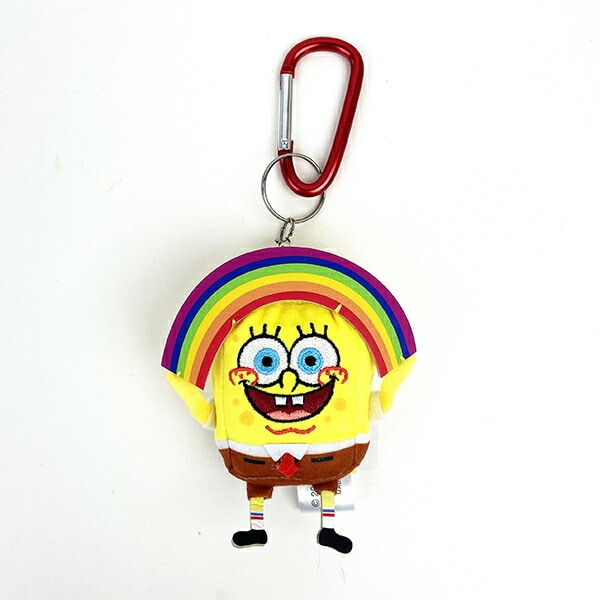 スポンジボブ カラビナマスコット レインボー ぬいぐるみ キーホルダー