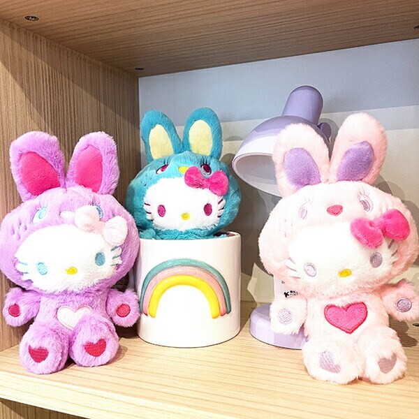 サンリオ ハローキティ マスコット カラフルバニー ピンク ぬいぐるみ