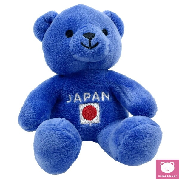 推しベア 応援 青 ぬいぐるみ マスコット インテリア ストラップ付