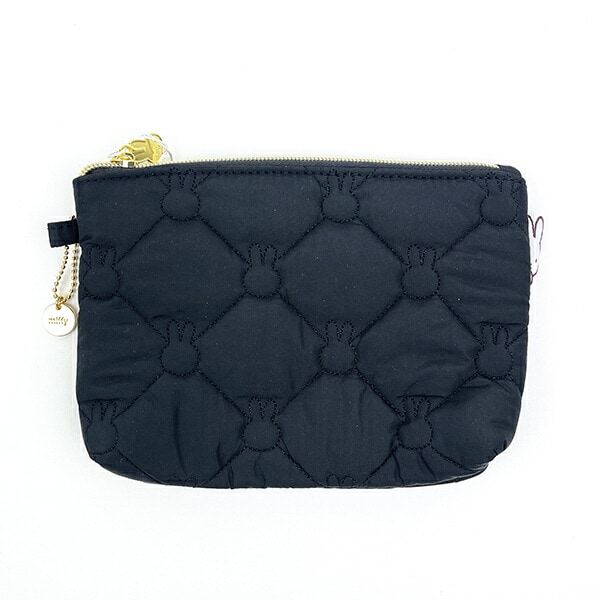 ミッフィー miffy キルティング ポーチ ブラック | パーフェクト