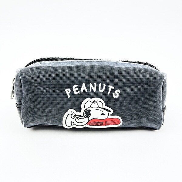 スヌーピー 野球 メッシュボックスポーチ 小物入れ ペンケース