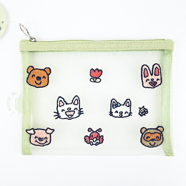 ノンタン おともだち メッシュ刺繍ポーチ | パーフェクト
