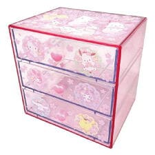 パーフェクト・ワールド・トーキョー(Perfect World Tokyo)のサンリオキャラクターズ 3段チェスト ピンク 収納 小物入れ キティ クロミ