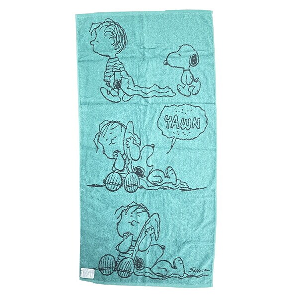 スヌーピー ライナス バスタオル 今治タオル グリーン 西川