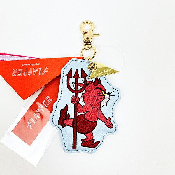 トムとジェリー トム 天使と悪魔刺繍チャーム サックス