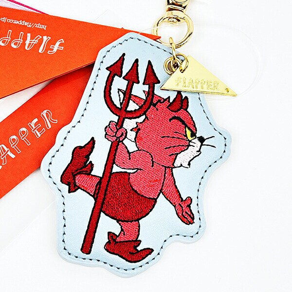 トムとジェリー トム 天使と悪魔刺繍チャーム サックス