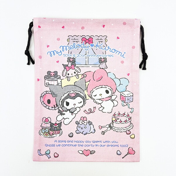 マイメロ❤️ サンリオ マイメロディ50th ＆クロミ20th エンジェル巾着 Sanrio