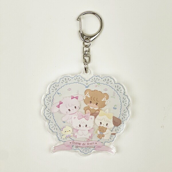 mikko illustrations ミッコ お花畑 スライドアクリル キーホルダー