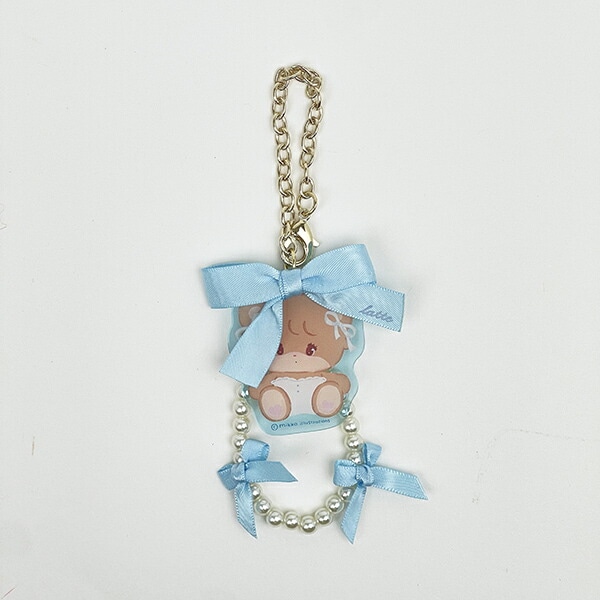 mikko illustrations ミッコ ラテ アクリルキーホルダー (ブルー