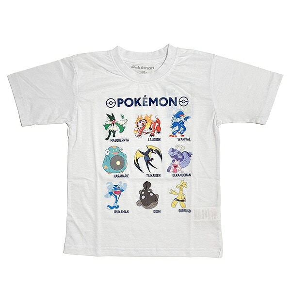 ポケットモンスター キッズ カジュアルロゴ Tシャツ(ホワイト) 110cm