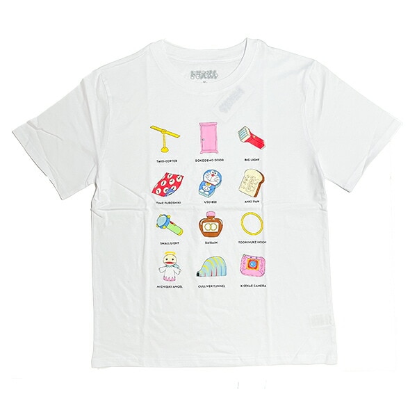 ドラえもん Tシャツ(LL) ひみつ道具 ホワイト アパレル | パーフェクト