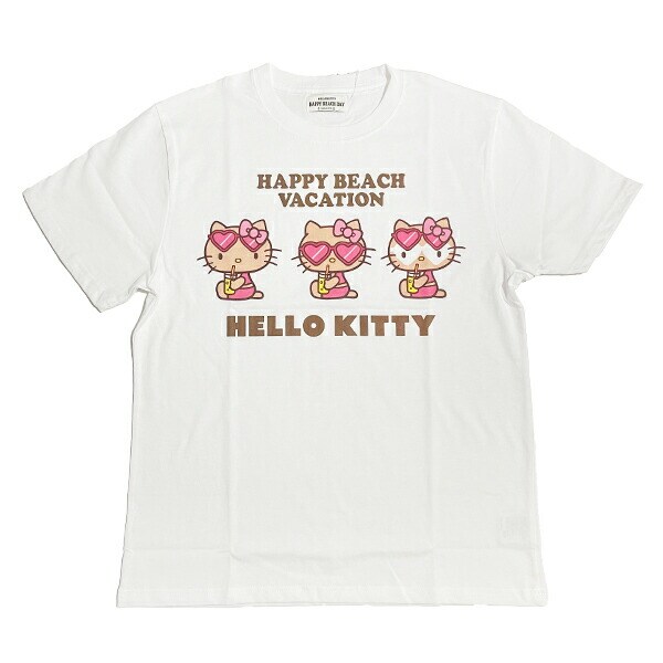 ハローキティ 日焼けキティ サンリオ ハローキティ 日焼け キティ 半袖Tシャツ(L) ジュース