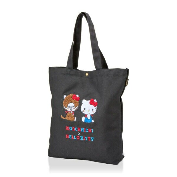 【海外配送可】【送料無料】 サンリオ サガラ帆布刺繍トートバッグ モンチッチ×ハローキティ バッグ