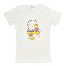パーフェクト・ワールド・トーキョー(Perfect World Tokyo)の水森亜土 恋人柄 オーガニックコットン半袖Tシャツ(M) ホワイト アパレル