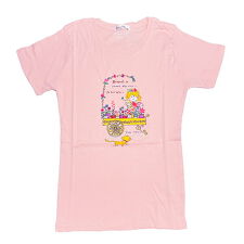 パーフェクト・ワールド・トーキョー(Perfect World Tokyo)の水森亜土 恋人柄 オーガニックコットン半袖Tシャツ(M) ライトピンク アパレル