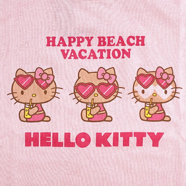 サンリオ 日焼け キティ クロップド半袖Tシャツ(S) ピンク アパレル