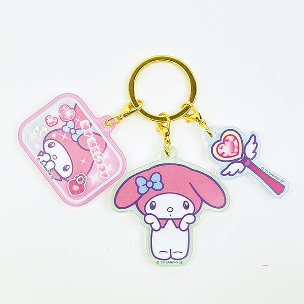 サンリオ マイメロディ 3連アクリルキーホルダー 胸キュンメモリーズ