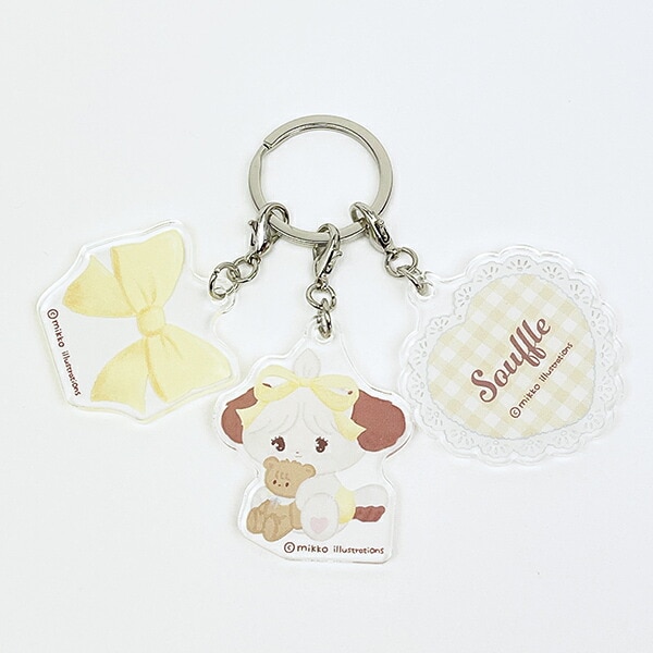 mikko illustrations ミッコ スフレ 3連アクリルキーホルダー