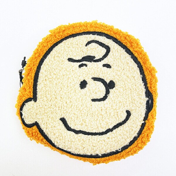 スヌーピー チャーリーブラウン ダイカットさがらポーチ オレンジ