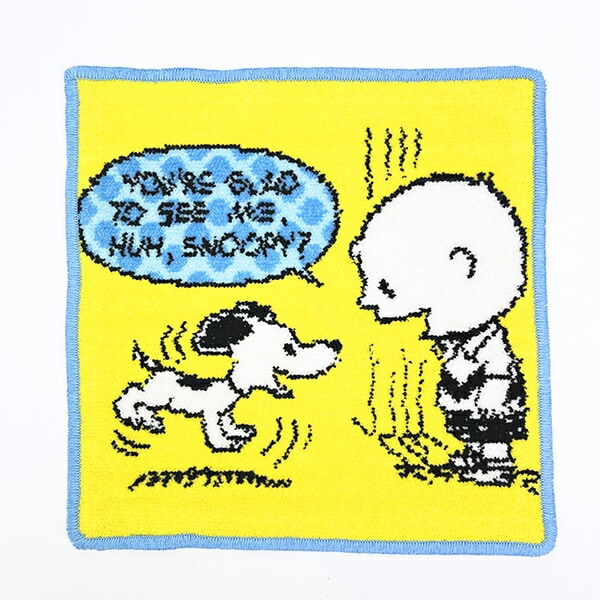 スヌーピー シェニールミニタオル イエロー ハンカチ 西川 PEANUTS