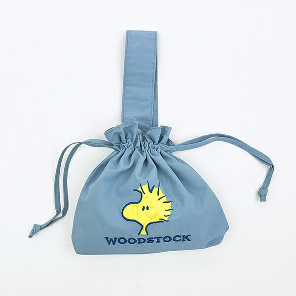 スヌーピー ウッドストック 巾着バッグ アップリケ刺繍 ランチ SNOOPY