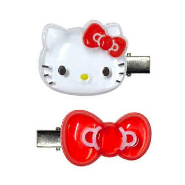 サンリオ ハローキティ レッド ぷっくりったいヘアクリップ 2P sanrio