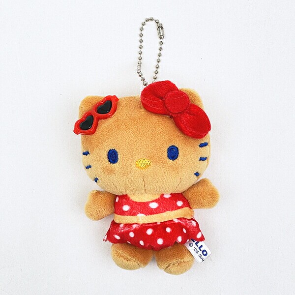 ハローキティ ストラップ 夕やけこやけの赤とんぼ Sanrio サンリオ 日焼けキティ ナイトパーティーマスコットキーホルダー