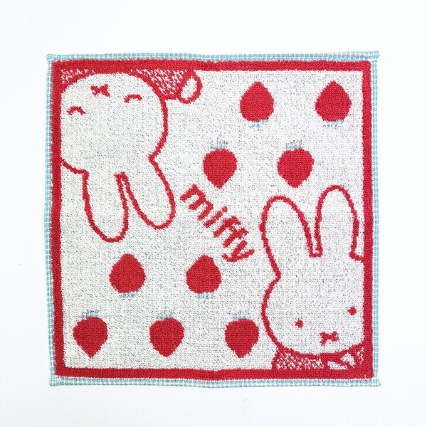ミッフィー miffy ミニタオル ストロベリー レッド ハンカチ