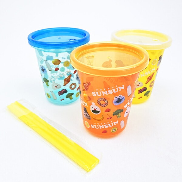 ★完売品★スンスン 水筒 タンブラー セット パペットスンスン ストロー付きタンブラー 【320ml】 3個セット ランチ