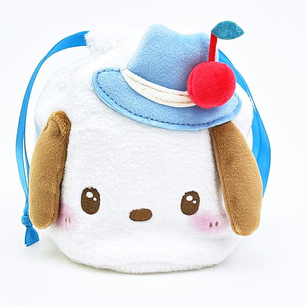 ジフン　はぴだんぶい　ポチャッコ　フェイス巾着　ぬいぐるみ　treasure サンリオキャラクターズ ポチャッコ フェイス巾着 スウィートケーキ
