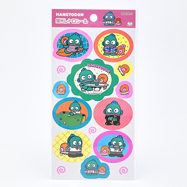 サンリオ ハンギョドン 蛍光レトロシール ポップ 文具 Sanrio