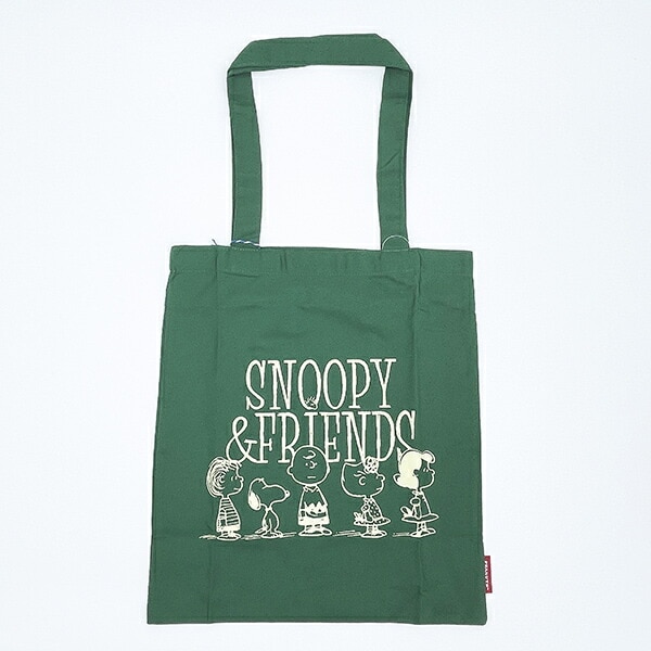 スヌーピー ロゴカラ―トートバッグ グリーン フレンズ SNOOPY