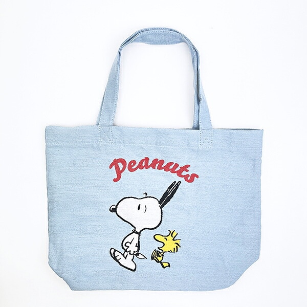 スヌーピー ウッドストック ジャガードトートバッグ (ブルー) SNOOPY