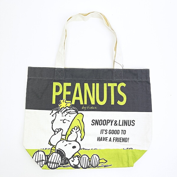 2点セット　 PEANUTS グリーン　キャンバストートバッグ PEANUTS スヌーピー ライナス キャンバストートバッグ (グリーン) SNOOPY