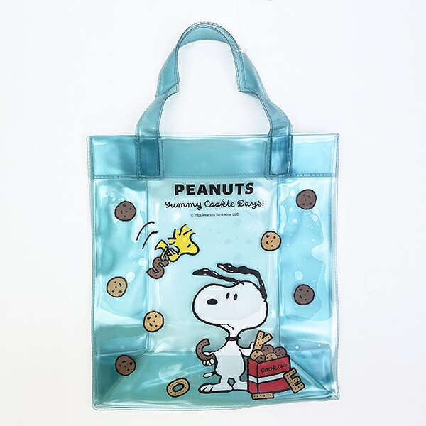 スヌーピー ビニールバッグ クッキー ブルー ランチ SNOOPY