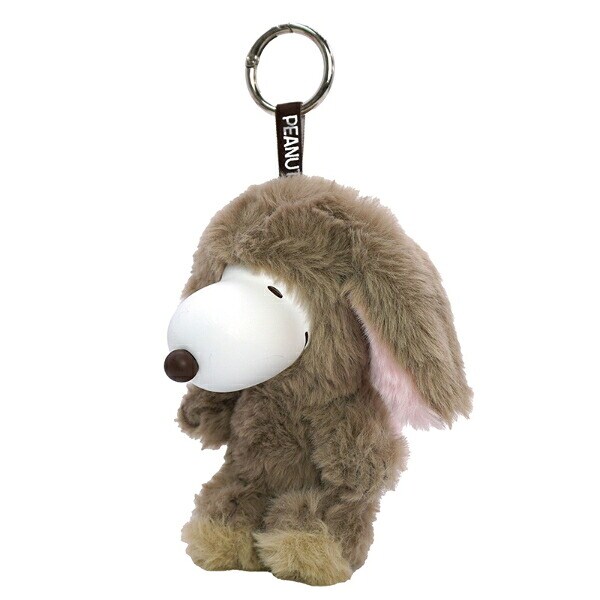スヌーピー ふわフードロップイヤーバニー ファインフェイスミニ ブラウン マスコット SNOOPY