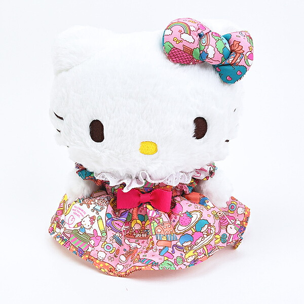 サンリオ ハローキティ ぬいぐるみ ピンクドレス サンリオ ハローキティ ぬいぐるみ(S) ラッピング柄 (ピンク) Sanrio