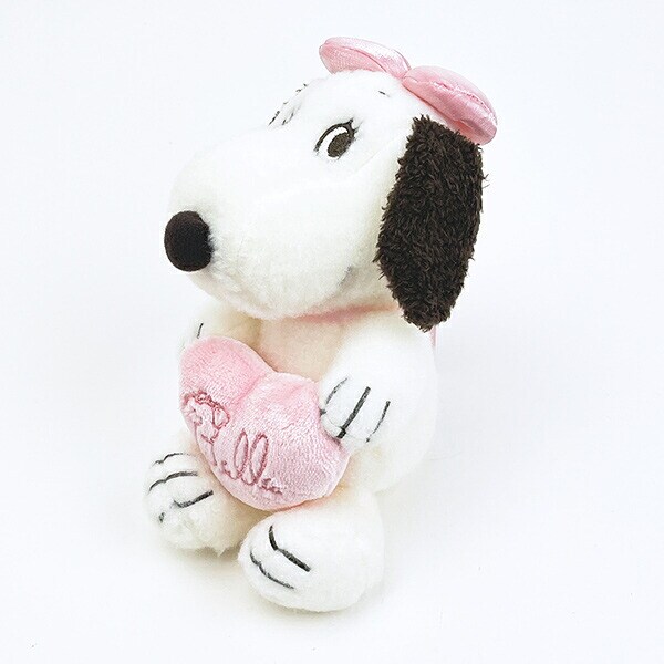 スヌーピー ベル ピンクストライプ ハート ぬいぐるみ(S) SNOOPY